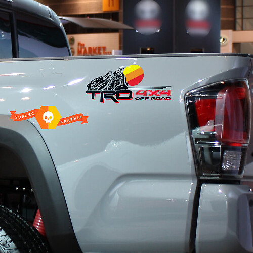 Adesivi in Vinile Laterali Vintage con Logo Topografico TRD per Toyota Tacoma