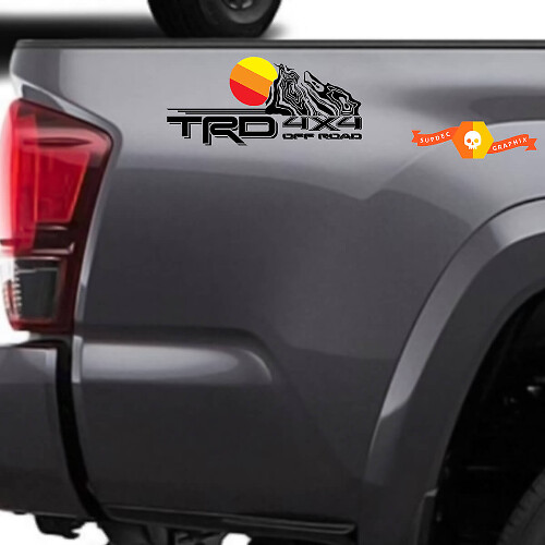 TRD Topographic Logo Vintage Side Vinyl Stickers Decal 2 For Toyota Tacoma