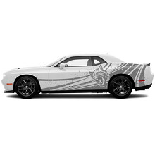 Hellcat Destroyed Grunge Door Side Vinyl Decal Sticker for Dodge Challenger_2