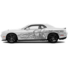 Scat Pack Grunge Door Side Vinyl Decal Sticker for Dodge Challenger_2