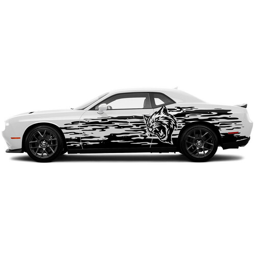Hellcat Scratches Grunge Door Side Vinyl Decal Sticker for Dodge Challenger