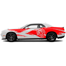 Hellcat Splash Grunge Door Side Vinyl Decal Sticker for Dodge Challenger_3