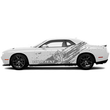 Hellcat Custom Text Scratches Door Side Vinyl Decal Sticker for Dodge Challenger_2