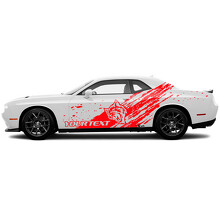 Hellcat Custom Text Scratches Door Side Vinyl Decal Sticker for Dodge Challenger_3