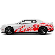 Custom Text Mud Splash Style Side Vinyl Decal Sticker for Dodge Challenger_3