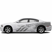 Custom Text Destroyed Style Side Vinyl Decal Sticker for Dodge Charger_2