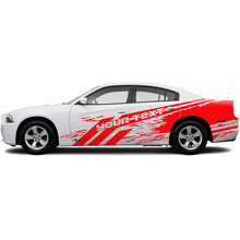 Custom Text Destroyed Style Side Vinyl Decal Sticker for Dodge Charger_3