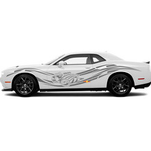 Super Bee and Curved Stripes Side Vinyl Decal Sticker for Dodge Charger_2