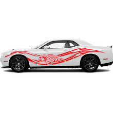 Super Bee and Curved Stripes Side Vinyl Decal Sticker for Dodge Charger_3