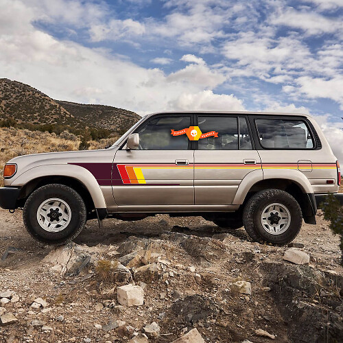 Retro Side Stripe Vinyl Decals Kit for Toyota Land Cruiser
