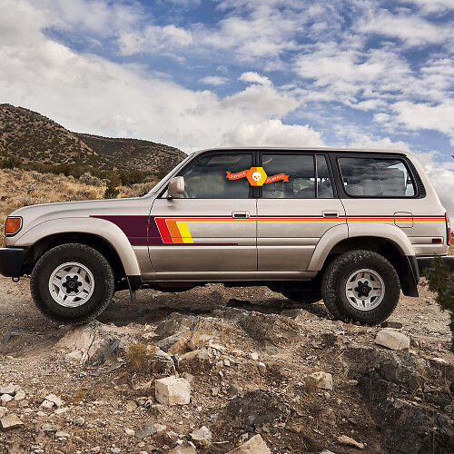 Retro Side Stripes Vinyl Decals Kit for Toyota Land Cruiser