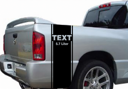 Custom Text 5.7L Rear Side Stripes Vinyl Decal for Dodge Ram
