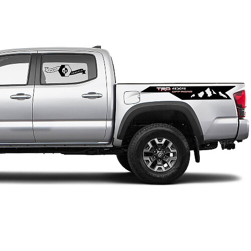 2 Tacoma 2 Colours Side Bed Mountains TRD 4x4 Off-Road Vinyl Stickers Decal Kit for Toyota Tacoma
