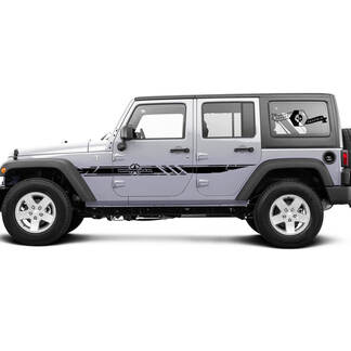 2 Side Jeep Wrangler Destroyed Military Army Star Doors Side Vinyl Decals Graphics Sticker Style 2
