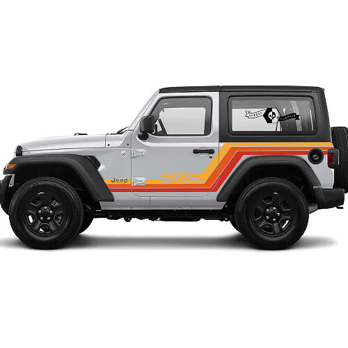 Retro 4x4 Side Stripe Vinyl Decal Kit for Jeep Wrangler