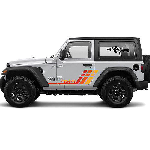 Jeep Rubicon Retro Vintage 4x4 2 doors racing stripe kit sport Off Road Graphic Kits
