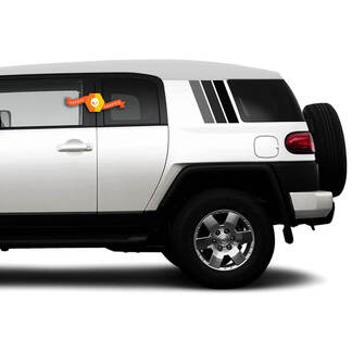 Pair of Three Colors Old School Toyota FJ Cruiser Stripes Side Vinyl Decals Stickers for Toyota FJ Cruiser -- Three Exterior Colors - Monochrome
