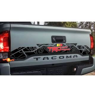 TRD 4x4 PRO Sport Off Road Topographic Map Vintage Tailgate Vinyl Stickers Decal fit to Toyota Tacoma 16-24
