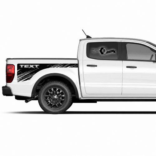 Custom Text Distressed Logo Side Bed Graphics Decal Sticker Pair for Musclecar truck power truck 2020-2022 11387