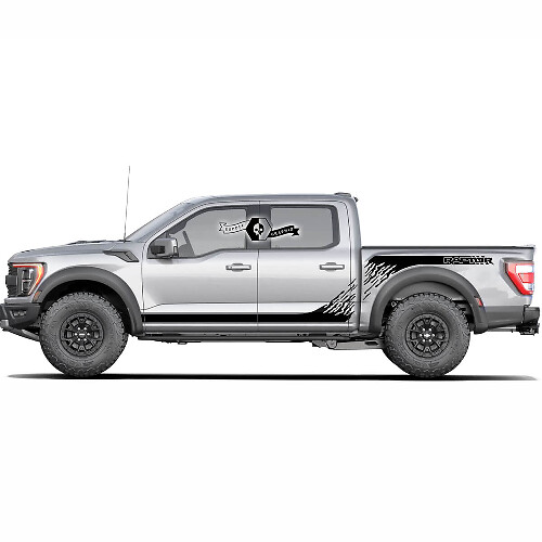 2 Pair Ford F150 Raptor 2020-2022 New side bed and Raptor Side Rocker Panel graphics decal sticker
