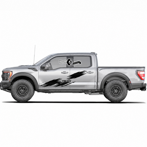 Custom Text Distressed Doors Logo Side Graphics Decal Sticker Pair for Musclecar truck power truck 2020-2022
