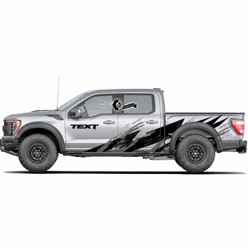 Custom Text Splash Wrap Decal Sticker Pair for Musclecar truck power truck