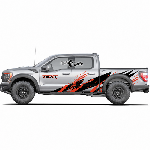 Custom Text Splash Side Wrap Decal Sticker Pair for Musclecar truck power truck