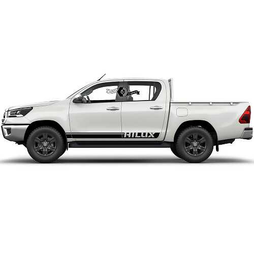 Pair Toyota Hilux Modern Rally Doors Stripe Side Rocker Panel Vinyl Stickers Decal Graphic
