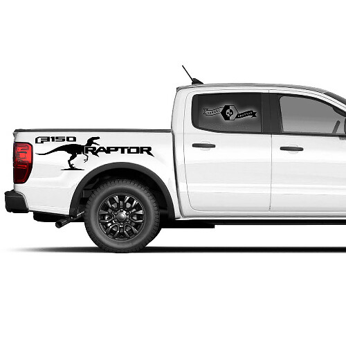 2 x Modern New Ford F150 Raptor 2022 logo Side Bed Graphics Decal sticker

