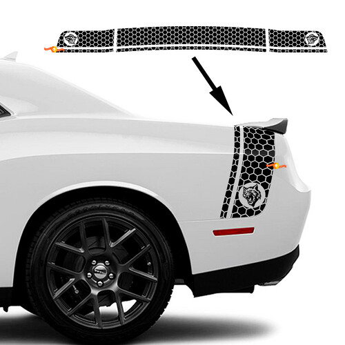 Wildcat Honeycomb Style Bedside Trunk Vinyl Decal Sticker for Dodge Challenger