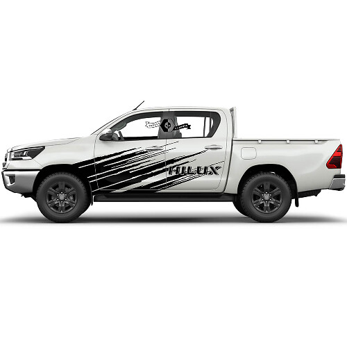 Pair Toyota Hilux 2022 Rally Doors Mud Side Splash Distressed WRAP Vinyl Stickers Decal Graphic
