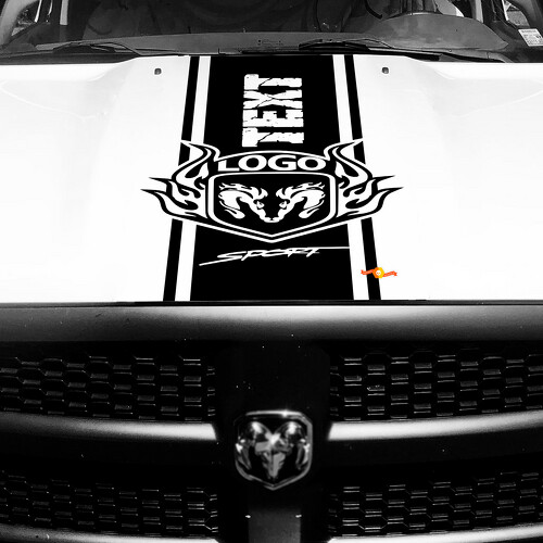 Custom Hemi Style Stripe Hood Vinyl Decal Sticker for Dodge Ram 1500