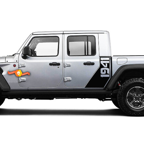 Jeep Gladiator Side 1941 World War Sticker Decal Factory Style Body Vinyl Graphic Stripes Kit 2018-2021
