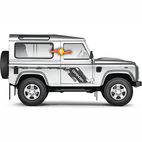 Camouflage Side Vinyl Decal Kit for Land Rover Defender 90