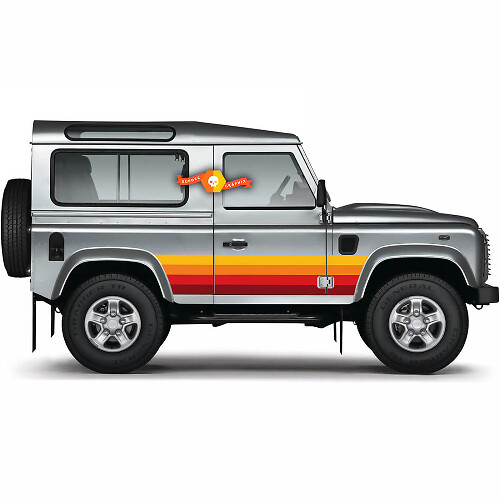 Vintage Style Side Stripes Vinyl Decal For Land Rover Defender 90