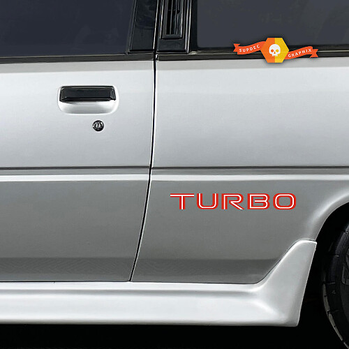 2x Mitsubishi Cordia Turbo side vinyl body decals sticker graphics 2 Colours
