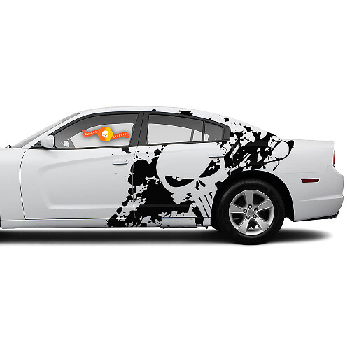 Pair of Punisher Side Dodge Challenger or Charger Splash Wrap Decals Stickers
