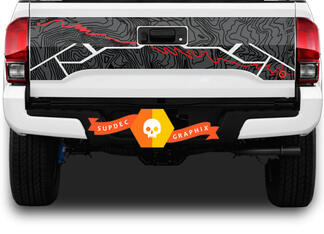 Tailgate Toyota Tacoma Topographic Map Adventure trip Vinyl Decal Sticker TRD off road
