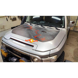 Hood blackout TOPO Pass Topographic Map wrap for Toyota FJ Cruiser decal
 1