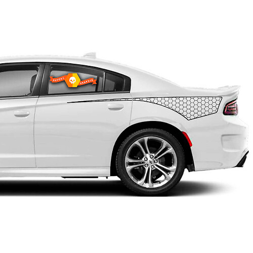 Honeycomb Side Stripes Vinyl Decal Kit for Dodge Charger
