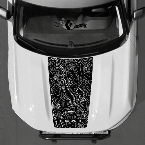 Custom Text Topographical Map Decals Stickers for Musclecar horse