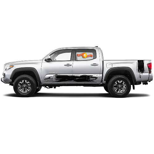 2 Tacoma Toyota Side Bed Doors Rocker Panel stripes Stickers TRD Splatter Destroyed WRAP Vinyl Stickers Decal Kit for Toyota Tacoma
