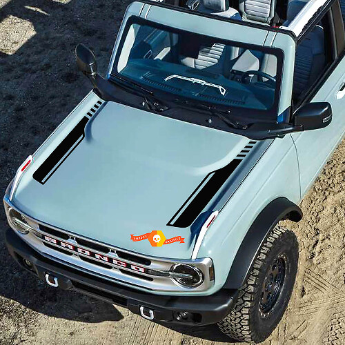 New Ford Bronco 2021 2022 Logo Retro Hood Vinyl Decal Kit Sticker Graphic
