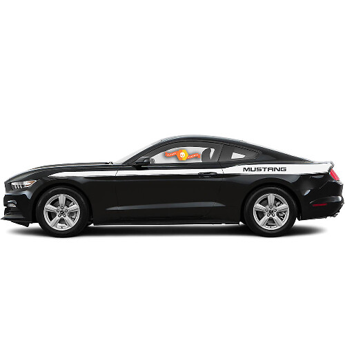 Pair Ford Mustang 2015-2017 Mustang Logo Side Stripe Vinyl Decal Sticker Graphic Kit
