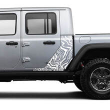 Jeep Gladiator Side Contour Map Body Vinyl Graphic Stripes Kit 2018-2021
 2