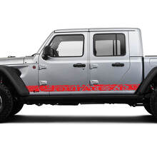 Pair Jeep Gladiator Side Rocker Panel Racing Contour Map Doors Vinyl Graphic Stripes Kit 2018-2021
 3