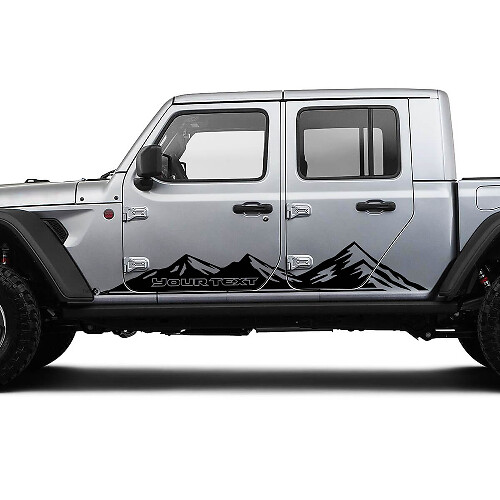 Pair Land Rover Defender Side Rocker Panel Racing Mountains Doors Vinyl Graphic Stripes
