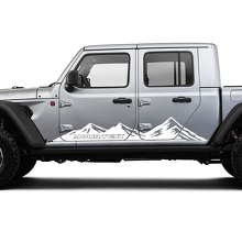 Pair Land Rover Defender Side Rocker Panel Racing Mountains Doors Vinyl Graphic Stripes
 2