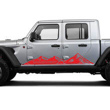 Pair Land Rover Defender Side Rocker Panel Racing Mountains Doors Vinyl Graphic Stripes
 3