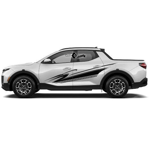 Modern Wave Side Stripes Vinyl Decal Kit for Hyundai Santa Cruz